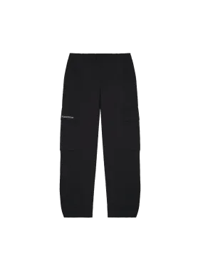 Womens Organic Cotton Linen Cargo Pants—black